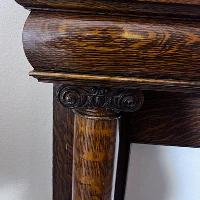 Antique Oak Mantle w/Mirror