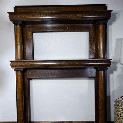 Antique Oak Mantle w/Mirror