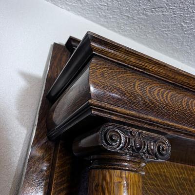 Antique Oak Mantle w/Mirror