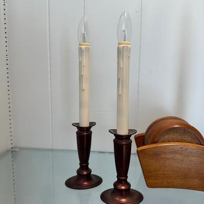 ELECTRIC CANDLESTICK HOLDERS AND COASTERS