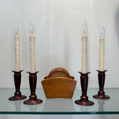 ELECTRIC CANDLESTICK HOLDERS AND COASTERS