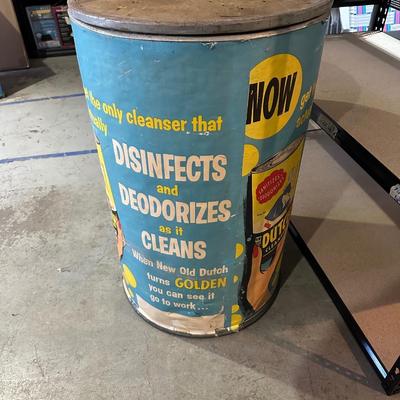 LARGE CARDBOARD DRUM ADVERTISING DUTCH CLEANER