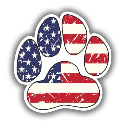 Dog Paw USA Flag Precision Cut Magnet - Made in USA - 100% Weather Resistant for Cars, Trucks, Locker, Tool Box, Fridge