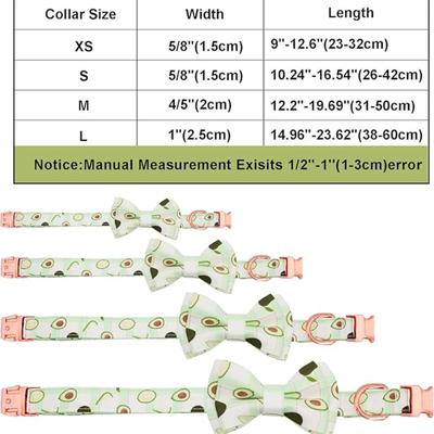 Size Medium Green & White Stripe Avocado Printed Dog Collar w/Matching Leash, Bowtie & Flower Rose Gold Hardware