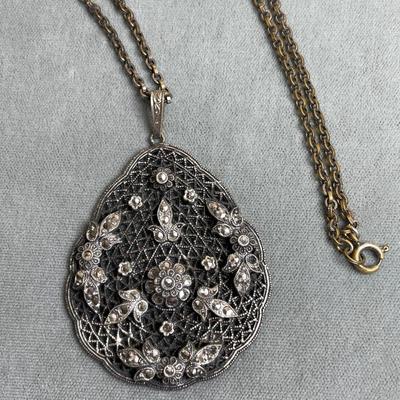 Vintage Marcasite pendant necklace
