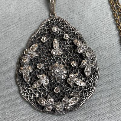 Vintage Marcasite pendant necklace