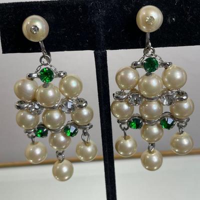 Fabulous Faux Pearl and Rhinestone Choker and earrings set