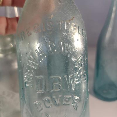 Collection of Vintage Glass Bottles- Clear and Blue