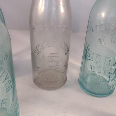 Collection of Vintage Glass Bottles- Clear and Blue