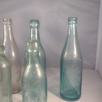 Collection of Vintage Glass Bottles- Clear and Blue