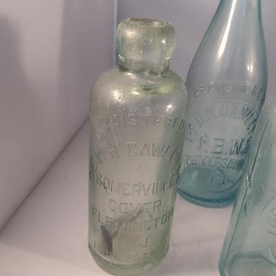 Collection of Vintage Glass Bottles- Clear and Blue