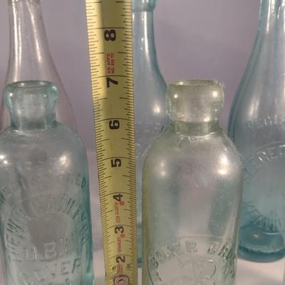 Collection of Vintage Glass Bottles- Clear and Blue