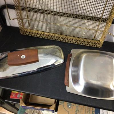 MCM Serving Pieces, Metal Tray, Square Tray, and Long Tray