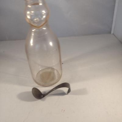 Cop the Cream Quart Milk Bottle with Cream Top Ladle