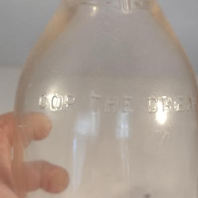 Cop the Cream Quart Milk Bottle with Cream Top Ladle