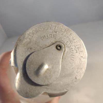 Roy Stone Farm Landing, NJ Quart Milk Bottle with Metal Top