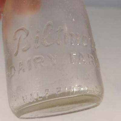 Biltmore Dairy Farms Half Pint Milk Bottle