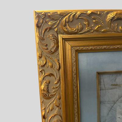 Ornate Framed Art of Potted Citrus Tree