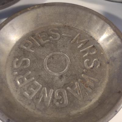Collection of Vintage Metal Pie Pans and Tin Cans