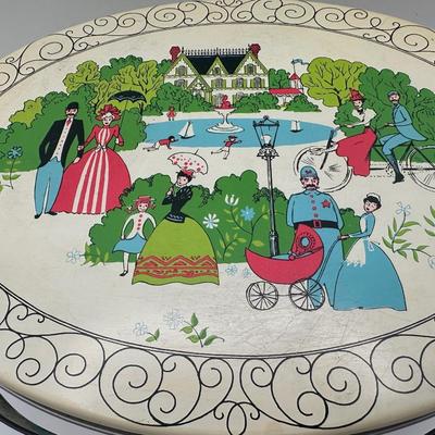 Vintage Oval Shaped Biscuit Tin