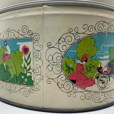 Vintage Oval Shaped Biscuit Tin