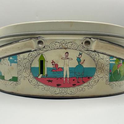 Vintage Oval Shaped Biscuit Tin