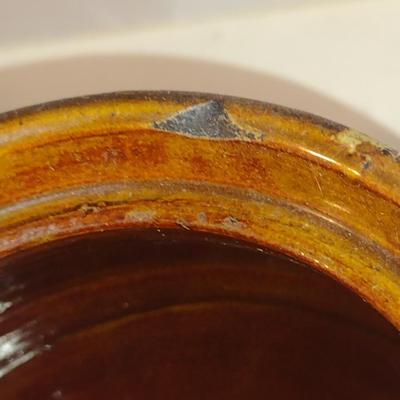 Glazed Pottery Bean Pot with Lid