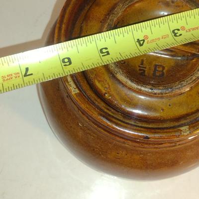 Glazed Pottery Bean Pot with Lid