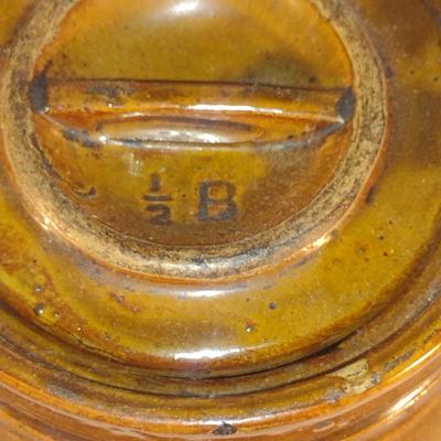 Glazed Pottery Bean Pot with Lid