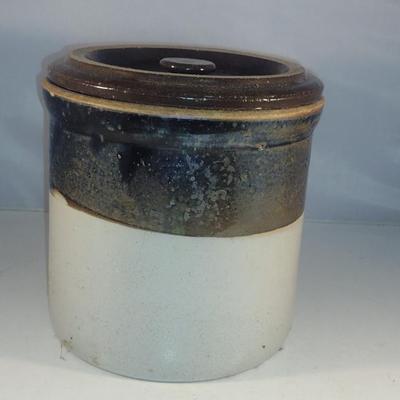 Glazed Pottery Crock with Lid
