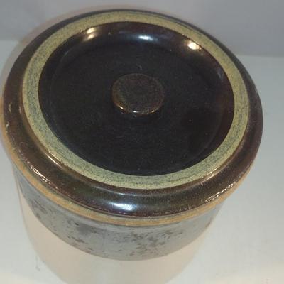 Glazed Pottery Crock with Lid