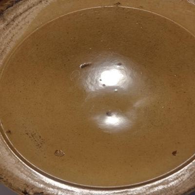 Large Glazed Pottery Mixing Bowl- Approx 13 1/2" in Diameter