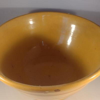 Large Glazed Pottery Mixing Bowl- Approx 13 1/2" in Diameter