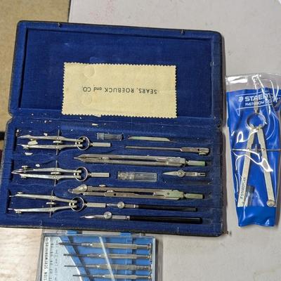Vintage Sears Roebuck Drafting Set Compass West Germany Set Vintage Sears Roebuck Drafting Set Compass West Germany Set (O)
