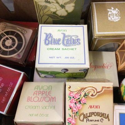 Avon New In Box Creams, Makeup, and Perfumes.