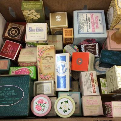 Avon New In Box Creams, Makeup, and Perfumes.