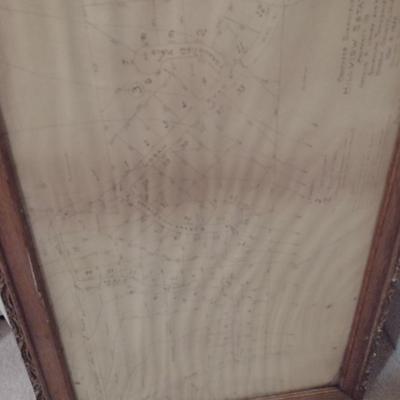 Vintage Wooden Frame with Property/Subdivision Map
