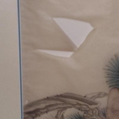 Framed Asian Design Art on Paper- Approx 39 3/4" x 53 1/2"