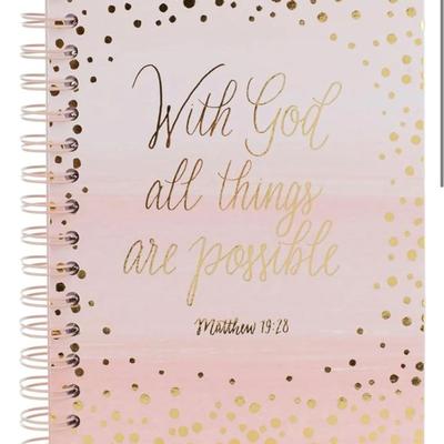 With God All Things Are Possible Small Hardcover Journal Notebook Notepad: Lined Spiral Notebooks/Journals with Cute Cover Design