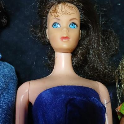 Two Barbie dolls one Ken doll - 1967 Mattel - 1966 Mattel - 1968 Mattel with clothing