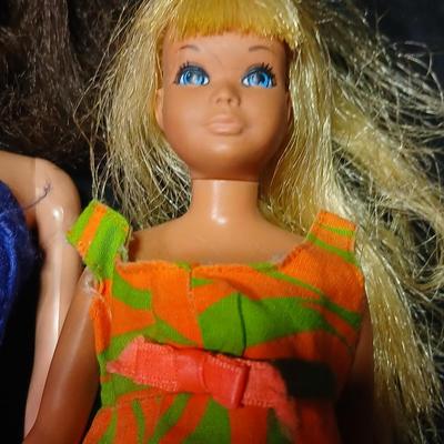 Two Barbie dolls one Ken doll - 1967 Mattel - 1966 Mattel - 1968 Mattel with clothing