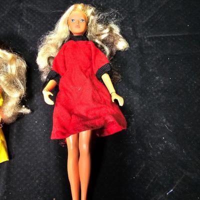 Two Barbie / barbie like dolls and a Ken doll - 1968 Mattel - 1975 Ideal - with clothing