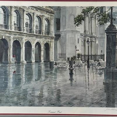 Signed Gerald Bienvenu “Tempest Past” Framed Print