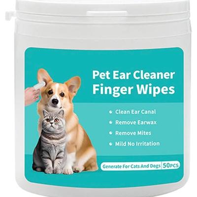 Disposable Pet Ear Cleaner Wipes |Natural Ear Wipes Finger for Dogs & Cats Comfy Finger Design | Clean Ear Wax, Debris & Dirt Gently
