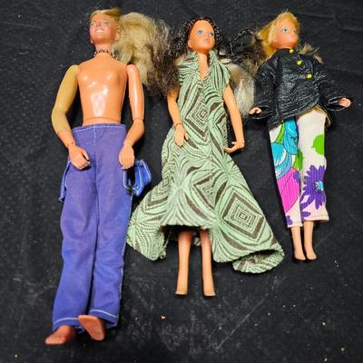 Three Barbie / Barbie like dolls- 1975 General Mills fun Group -1975 Ideal -1966 Mattel with clothing