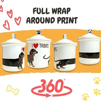 Brand New Ceramic Dog Treat Jar for Dachshund or Weiner Dogs - Cute Dachshund Decor