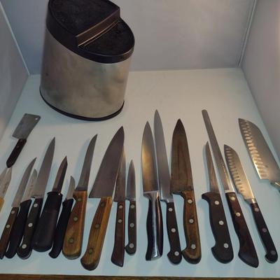 Collection of Cutlery with Storage Block- Assorted Makers
