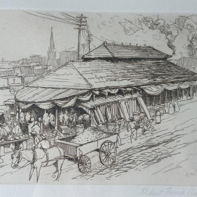 Ellsworth Woodward, Numbered and Titled “Oldest French Market”