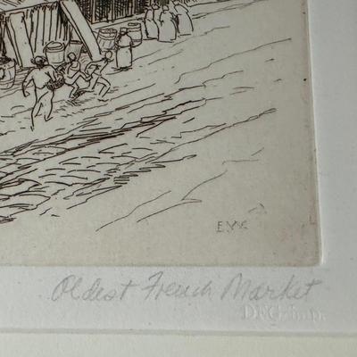 Ellsworth Woodward, Numbered and Titled “Oldest French Market”