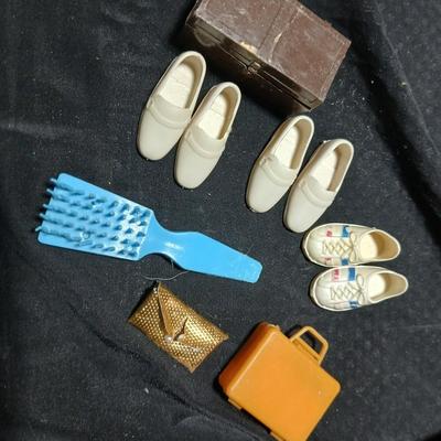 Huge lot of vintage Barbie clothes and a modeling stand for clothing Mattel